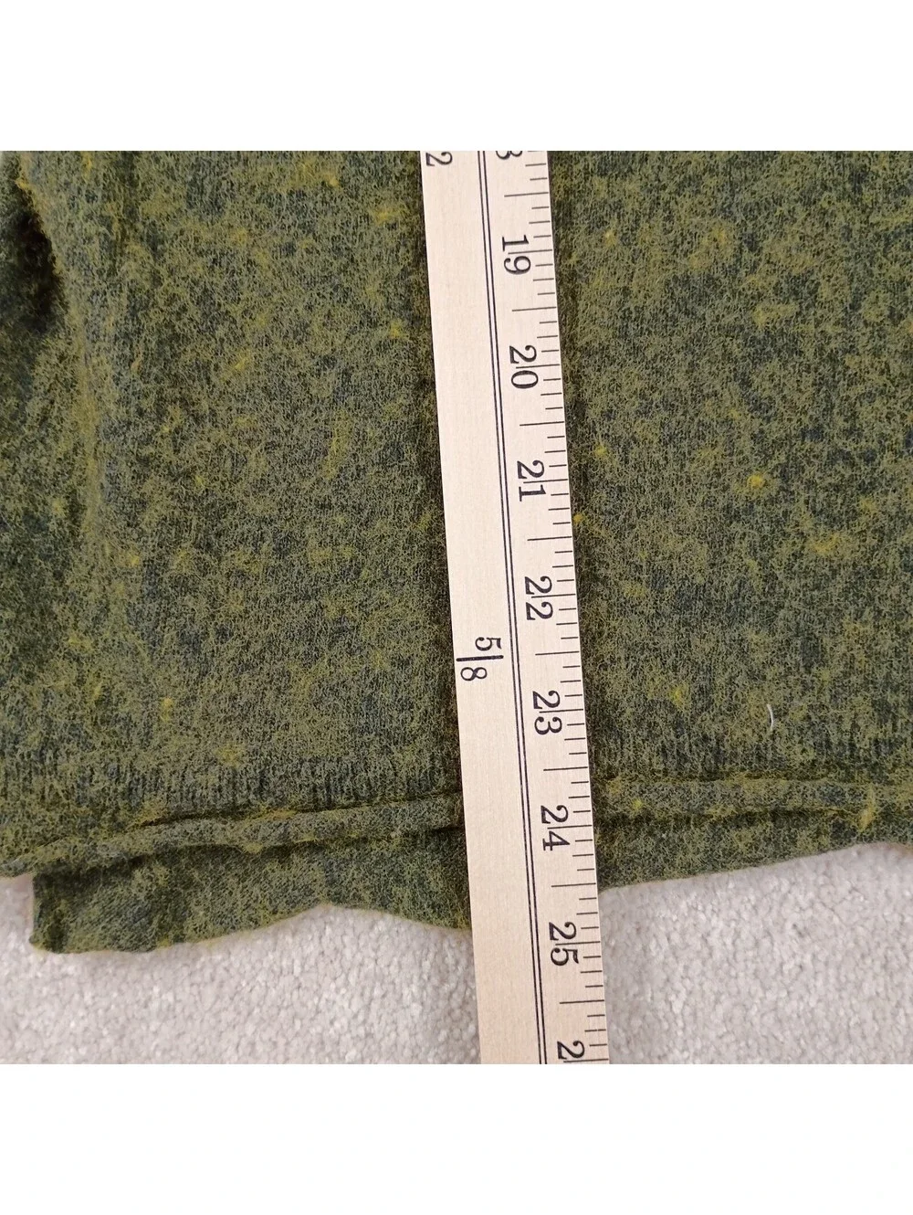 J.Crew Sweater Women Green V-Neck Marled Wool Blend Textured Long Sleeve M